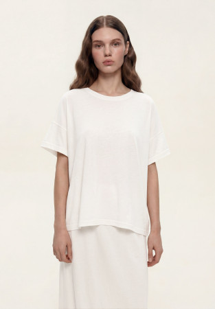 Футболка из джерси свободного силуэта белая